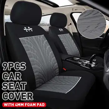 

9PCS Universal Car Front Seat Cover Set Polyester Breathable Protection Cover Interior Accessories