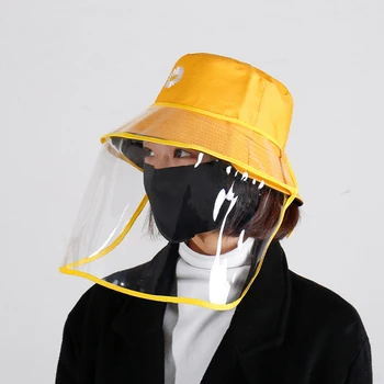 

Detachable Face Shield Cap Transparent Dustproof Face Cover For Adults Kids Bucket Hat Anti Splash Facial Protection
