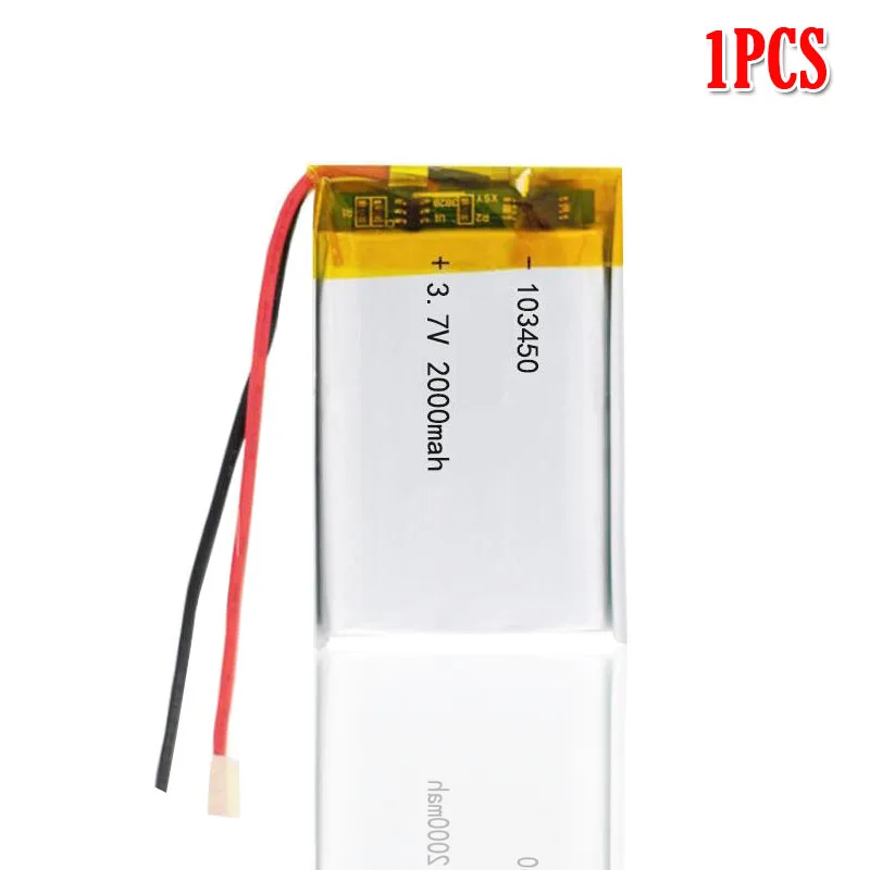 1pcs 3,7 V 2000mAh 103450 Lipo литий-полимерная аккумуляторная батарея для gps навигатора MP5 gps Bluetooth динамик гарнитура электронная книга камера - Цвет: 1pcs