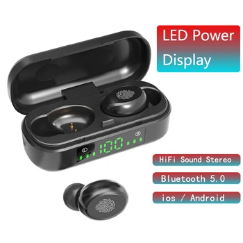 

V8 tws Bluetooth Earphones for iPhone HiFi Stereo Wireless Bluetooth 5.0 Headset Sports Earphone for Android and iOS Smartphone