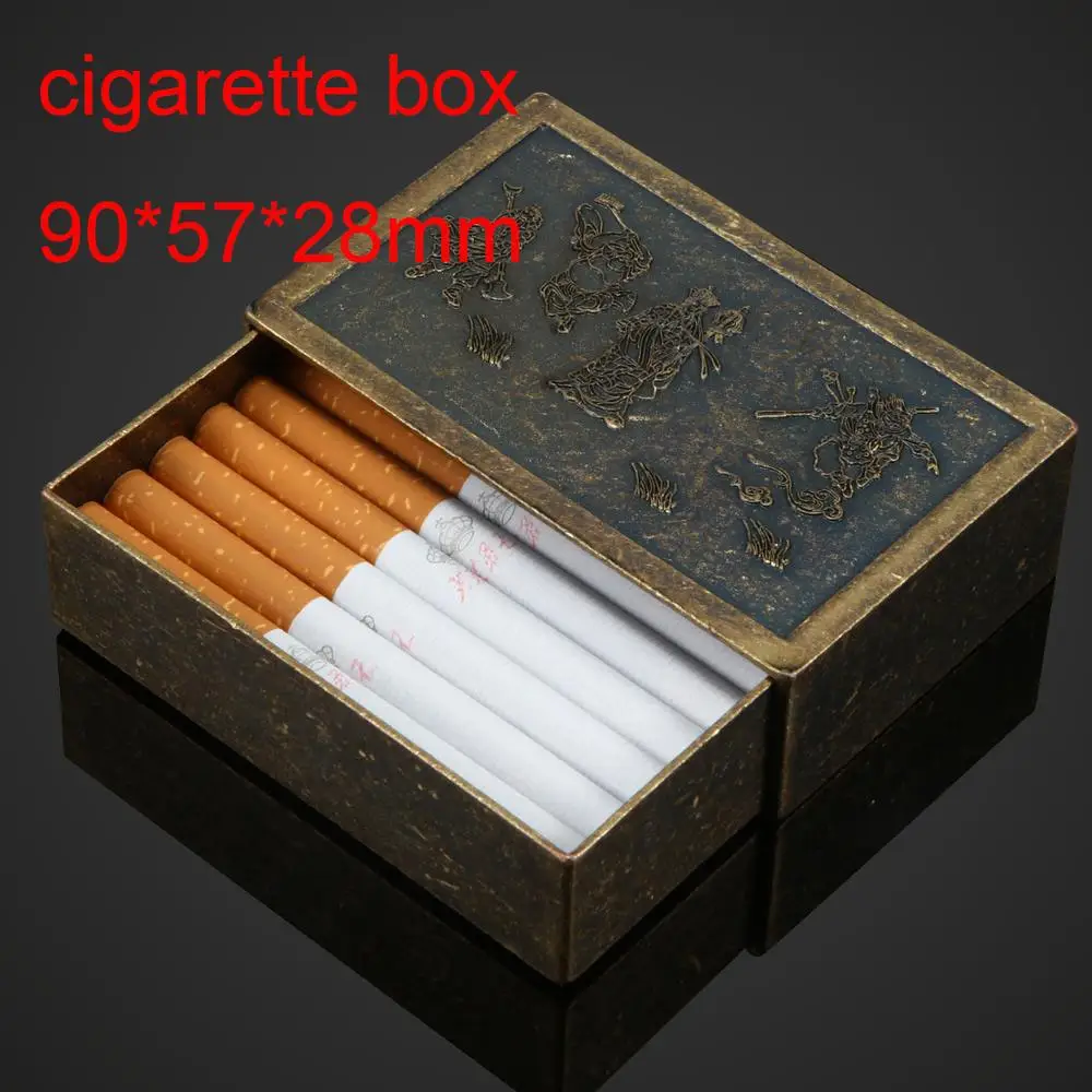 20 сигарет ностальгическая коллекция бронзового Металла Чехол для сигарет портативный анти-давление коробка для сигарет металлический спичечный ящик - Цвет: cigarette case