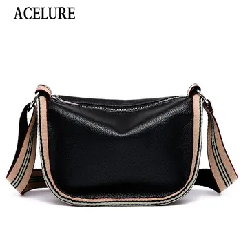 

ACELURE Ladies Casual Hobos Women Messenger Bags Soft Washed PU Leather Crossbody Shoulder Bag Female Solid Zipper Handbags