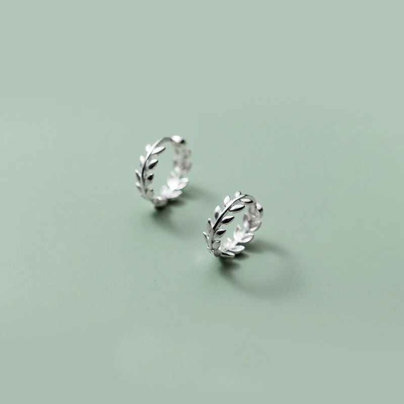 

Женские серьги-кольца с листьями MloveAcc, изысканные элегантные серьги из стерлингового серебра 925 пробы, серебряные ювелирные украшения