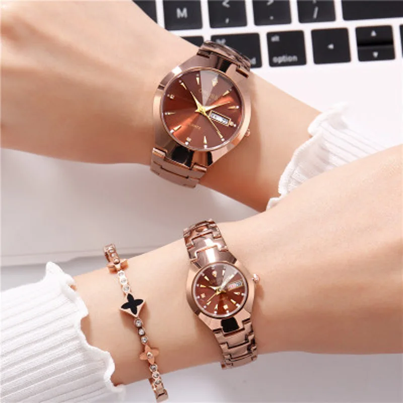 2021 Fashion Korean Style Watches for Women Alloy Simple 30M Waterproof Personality Quartz Calendar Ladies Luxury Wrist Watch