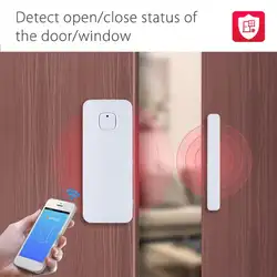 Умный WiFi умный датчик окна двери магнитный контакт детектор приложение уведомления оповещения мобильный телефон приложение охранная