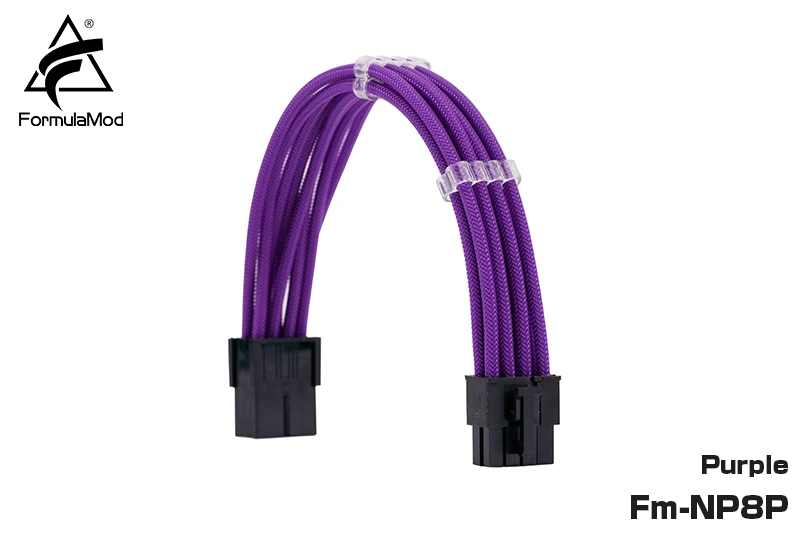 thumbnail image 1 of FormulaMod Fm-NP8P PCI-E 8Pin(6+2) Power Extension Cable For Motherboard/GPU 8 Pin 18AWG Solid Color Cables With Cable Comb, 1 of 5