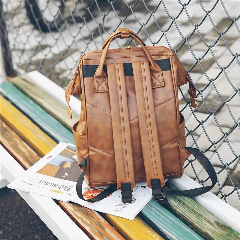 Vintage backpack women high quality leather backpack high capacity school bags for teenage girls women travel backpacks