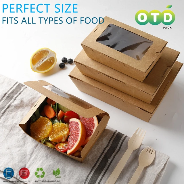 Kraft Paper Packaging Tableware  Disposable Tableware Lunch Box - Lunch  Box Material - Aliexpress