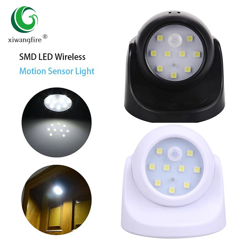 

9 beads LED wall light motion sensor night light 360 degree turn wireless night light home indoor lighting safety light