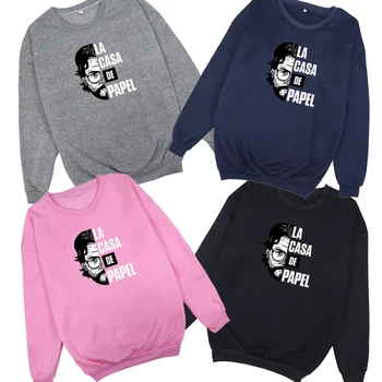 

la casa de papel Hoodies Women Harajuku Sweatshirt Mens Black Hoodie Pink Clothing Streetwear Hoodie Winter Clothes for Girls