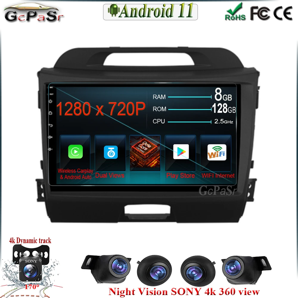 9'' Android 11 For KIA Sportage 3 4 2010 2016 Car Radio GPS Navigation