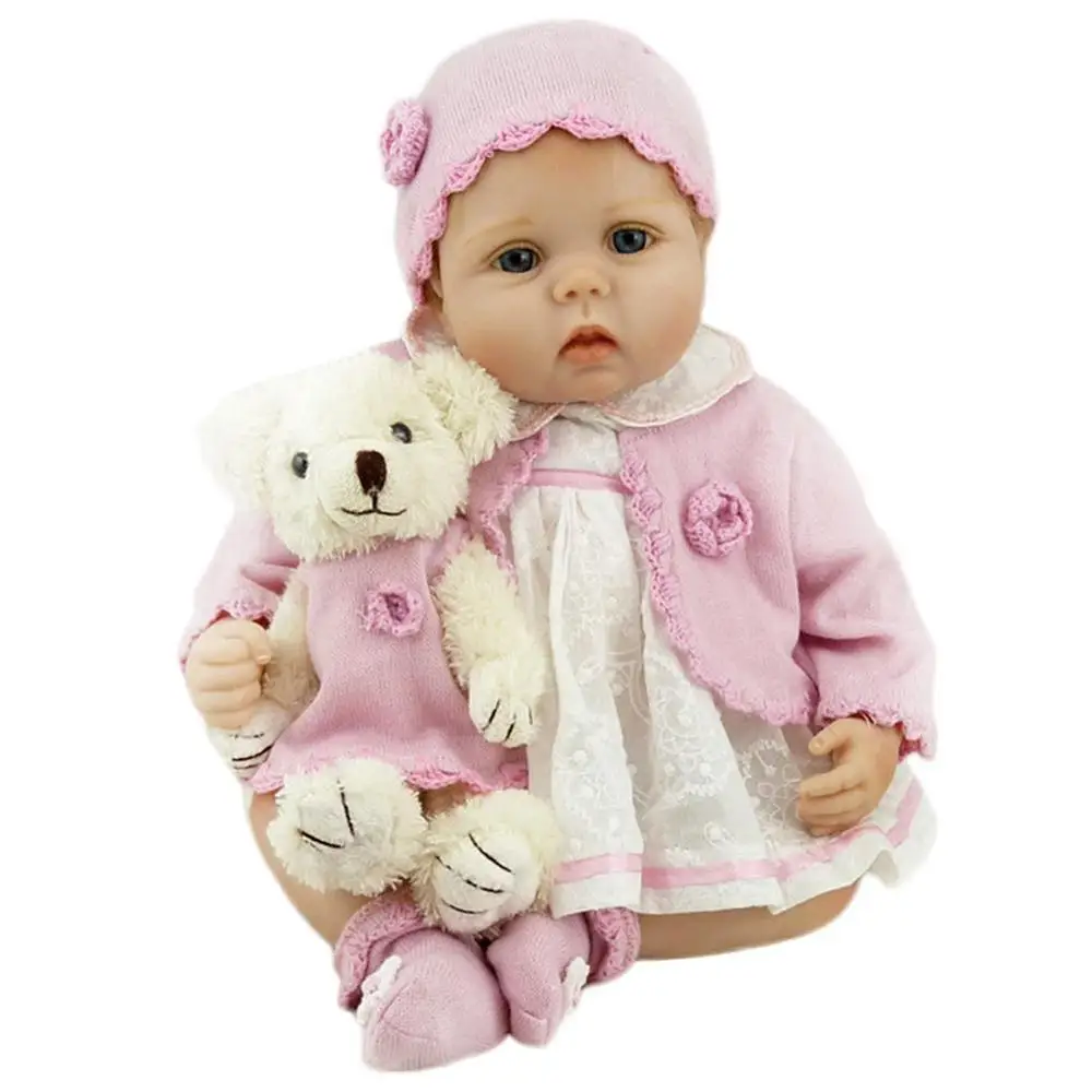 Bebe Reborn принцесса с розовым свитером пальто серии силикона Rebirth кукла 55 см Настоящее мягкое Reborn Baby Реалистичная игрушка