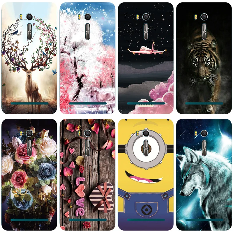 

Painted TPU Soft Print Phone Case for Asus Zenfone Go ZB552KL X007D Soft Silicone Back Cover Cases Pattern Cat Owl Shell