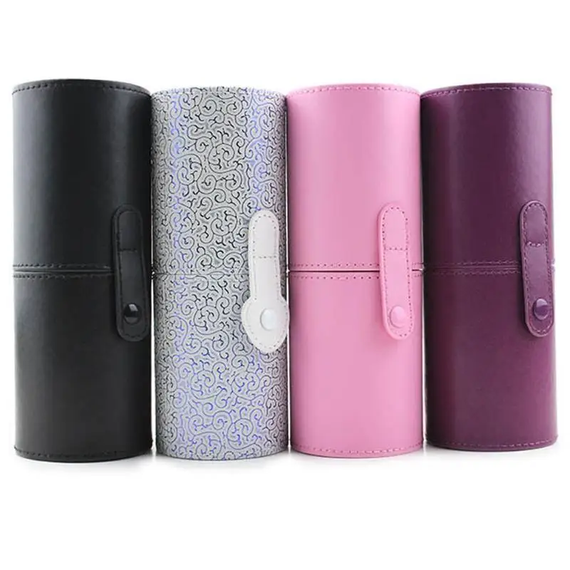 

Travel Leather Cosmetic Brush Pen Holder Storage Makeup Empty Holder