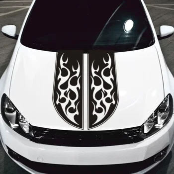 

For Universal Tribal Flame Racing Rally Hood Stripes Decal - Universal Fits Most Cars & Trucks