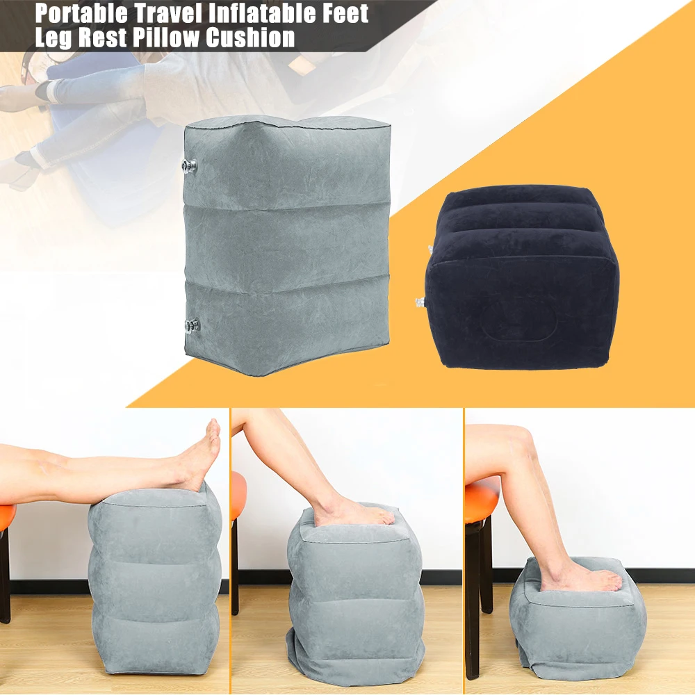 Travel Inflatable Foot Rest Pillow Adjustable Height Portable Leg Cushion Carrying Bag Airplane Home Car Office | Дом и сад
