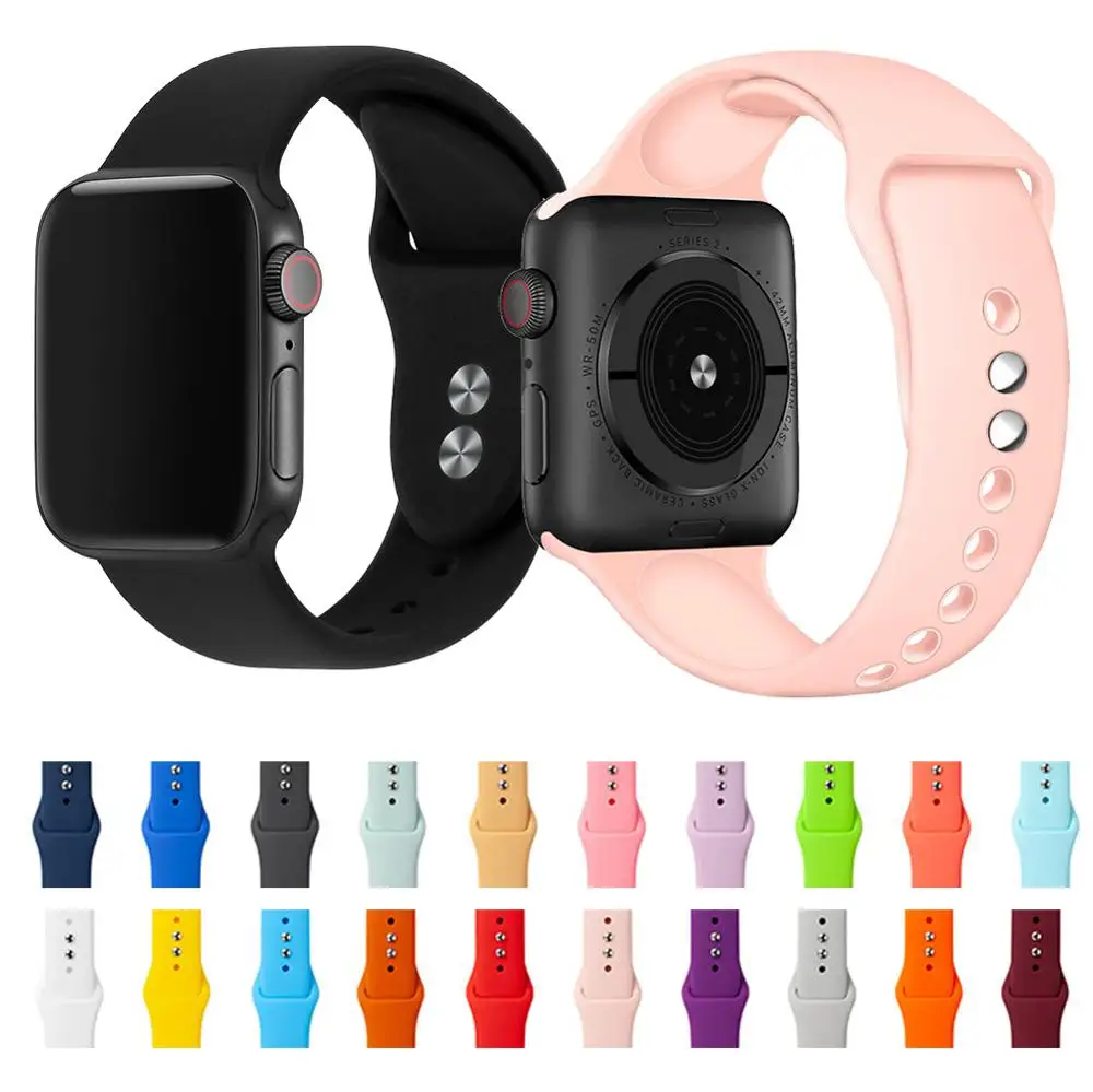 Ремешок для умных часов Apple Watch 38 мм 42 силиконовый ремешок iWatch Series 4 3 2 аксессуары |