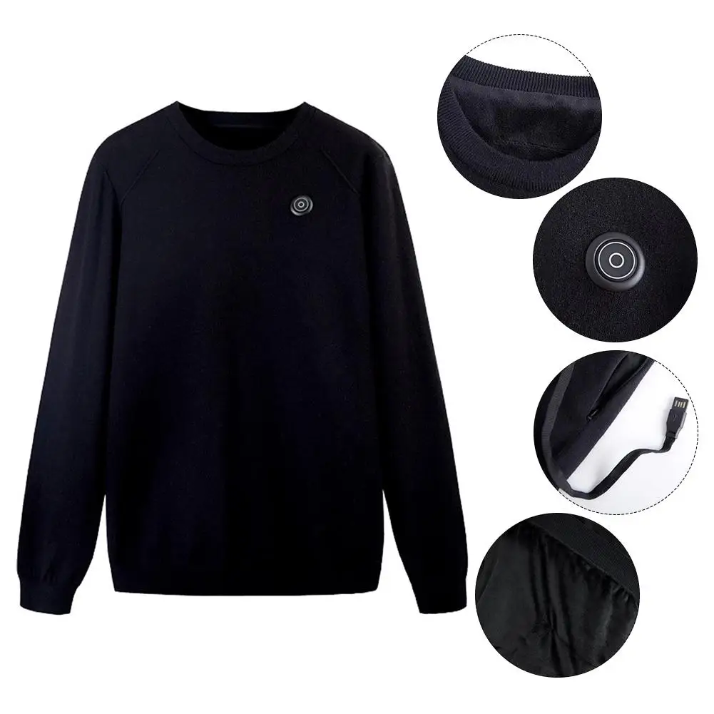 Интеллектуальный нагревательный свитер USB электрическая толстовка теплая куртка из углеродного волокна с подогревом для мужчин и женщин