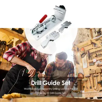 

Wood Hole Jig Kit Woodworking Hole Puncher Drilling Fixture Drill Guide Locator Aluminum Bevel Hole Drilling Locator
