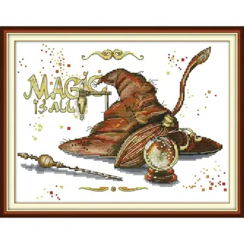 

Joy Sunday Cross Stitch Magic Props Patterns Counted Cross Stitch 11&14CT Pattern Printed Embroider Kit DIY Home Decoration Kit