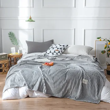 

Coral Fleece Blanket Nap Air Conditioning Blanket For Beds Quilt Sheet Bedspread Cover Single Layer Thick Flannel Throw Blankets