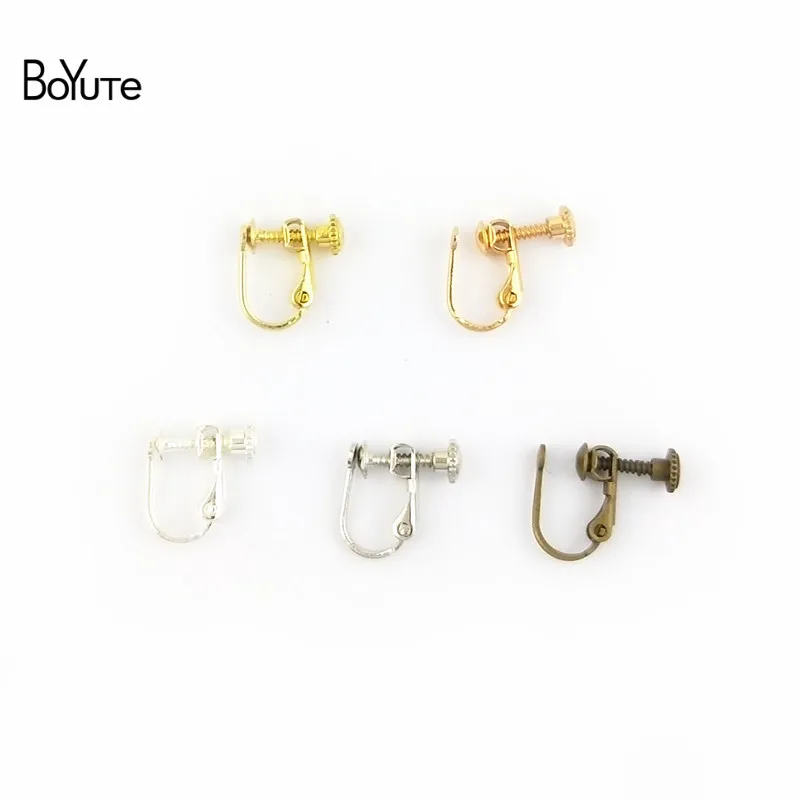 BoYuTe 20PCS 5 Colors 1417MM Metal Brass No Pierced Ear Clip Diy Earring Jewelry Parts Accessories (1)