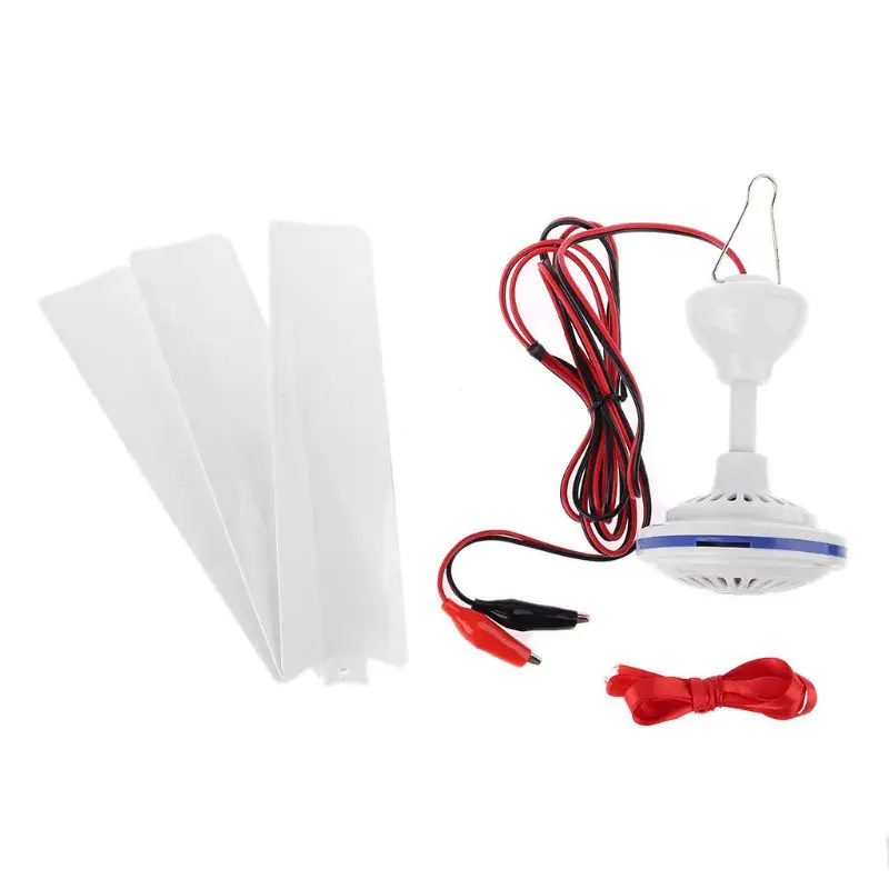 

Universal DC 12V 6W Ceiling Fan Air Cooler Motor Battery Fan for Car Bed Camping Outdoor Picnic Tent Motorcycle Barbecue