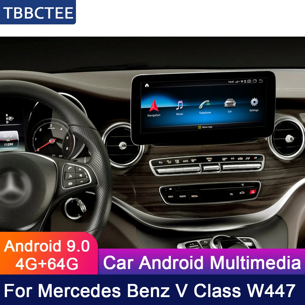 10.25 inch 4G+64G Android For Mercedes Benz MB V Class W447~ NTG Car Multimedia player GPS Navi Navigation Mirror link