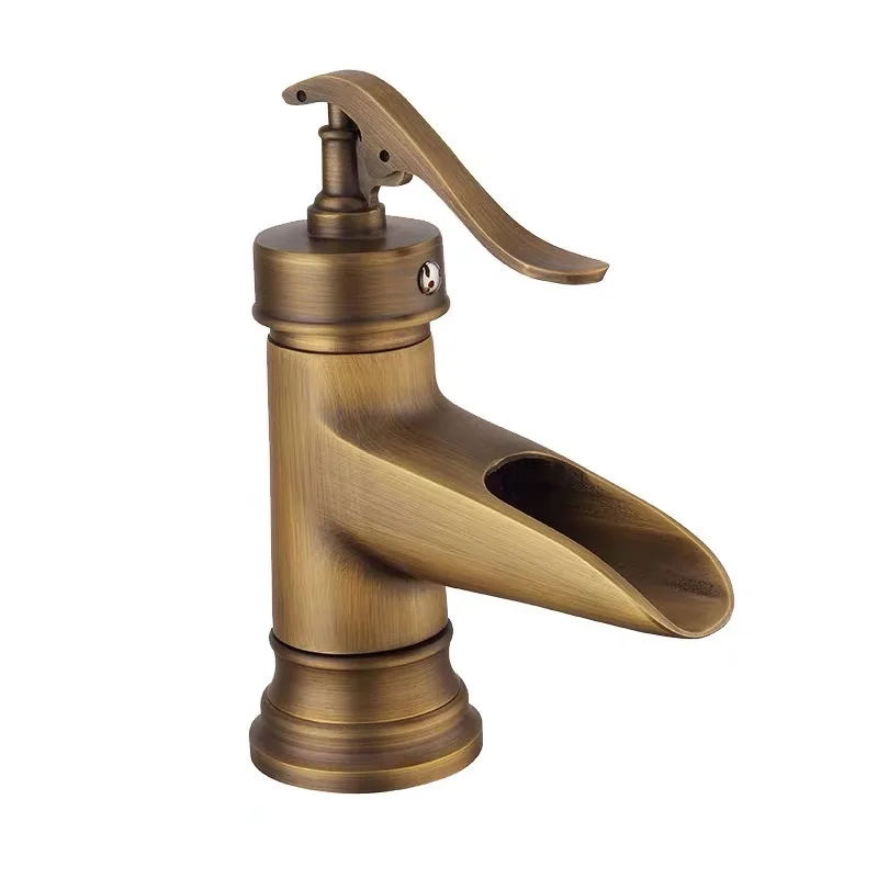

European style vintage gold bathroom basin faucets brushed cold hot sink water tap deck mounted