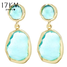 17 км корейский дизайн модные ювелирные изделия прозрачные акриловые серьги для женщин золотые металлические геометрические серьги