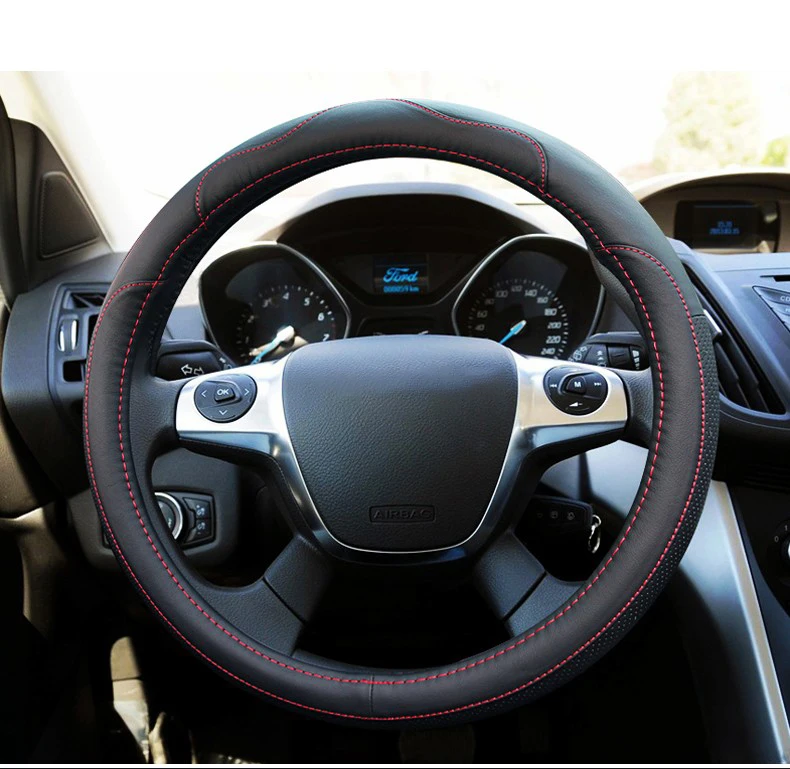 Кожаный Автомобильный чехол на руль для Ford Focus 2 3 Fiesta Mondeo Kuga Ranger, Fusion Transit Mustang Escape аксессуары