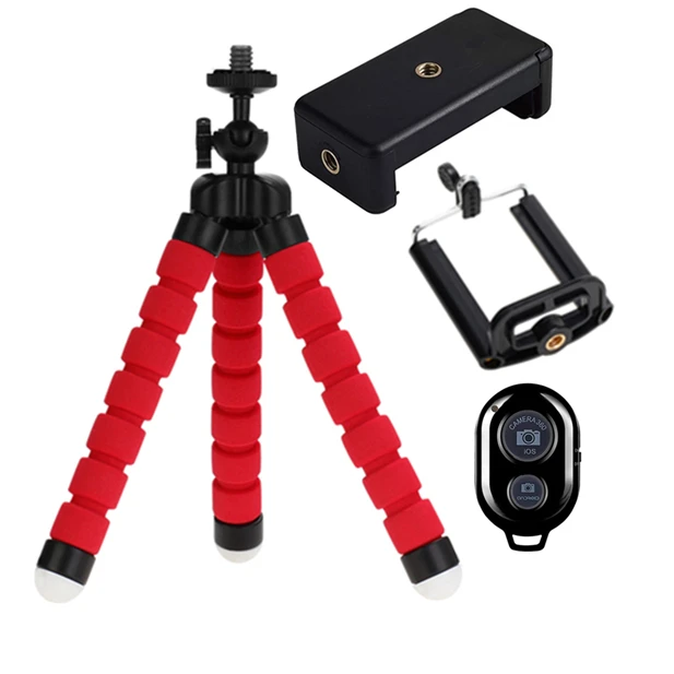 TwoClip RedTripod Штатив для телефона монопод держатель для телефона штатив для камеры селфи палка для тренога для IPhone Bluetooth пульт дистанционного спуска затвора - Цвет: TwoClip RedTripod