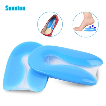 

Sumifun 2Pcs Silicone Gel U-Shape Plantar Spur Cushion Pad Shoe Inserts Insole Fasciitis Heel Protector Heel Z53801