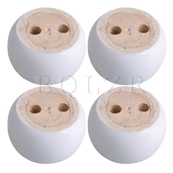 

4xBQLZR 4CM Height Eucalyptus-Wood 6.7CM Dia Round Furniture Legs Feet 100kg Bearing Weight Lifter for Sofas Bed Cabinets Tables