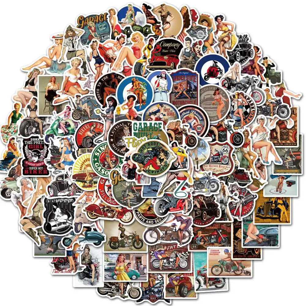 100Pcs Mixed World War II Sexy Pin up Girl Poster Stickers for Car Skateboard Guitar Motorcycle Laptop Luggage Toy | Дом и сад