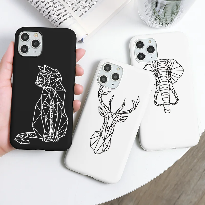 Силиконовый чехол для телефона iPhone 12 13 11 Pro SE2 XS Max XR X 7 8 6S Plus мини мультяшный с котом