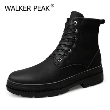

Warm Winter Men Boots Genuine Leather Men Casual shoes Fahsion Ankle Boots Outdoor Big size 38-46 waterproof Boots For Man Shoes