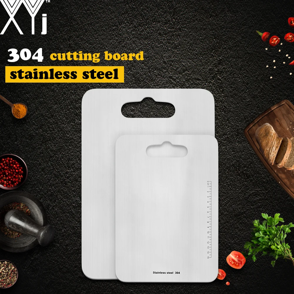 

XYj 304 Stainless Steel Chopping Block Antibacterial Anti-mildew Cutting Boards Chopping Board Fruit Vegetable Meat Tools