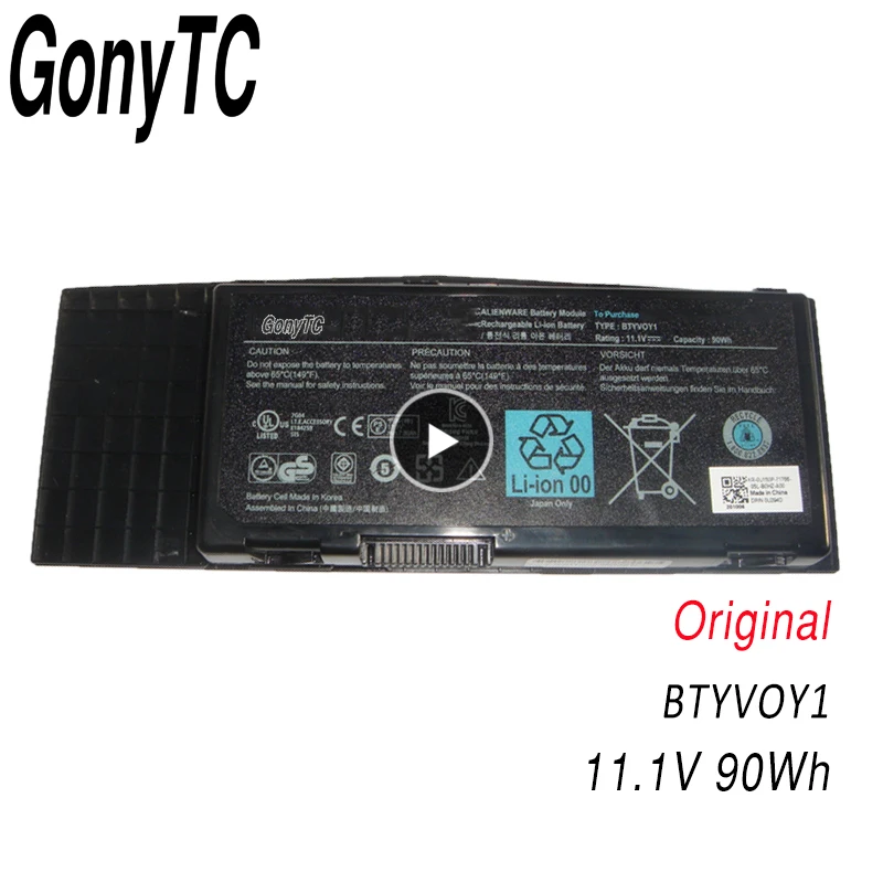 GONYTC BTYVOY1 11 1 V 90Wh 7XC9N C0C5M 0C0C5M 5WP5W Аккумулятор для ноутбука Dell Alienware M17x R3 R4 05WP5W CN