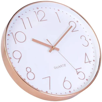 

Simple Round 12 inch Wall Clock Clock Study Room Kitchen Living Room Silent Scanning Quartz Wall Clock without Hole Home Decor