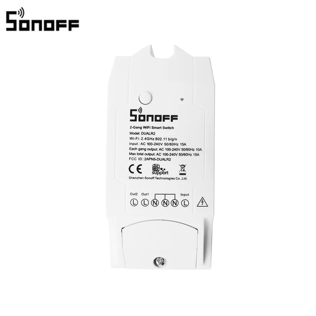 Sonoff DUAL R2 домашняя Автоматизация беспроводной WiFi умный переключатель модуль дистанционного управления 16A для двойной цепи