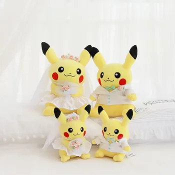 

Takara POKEMON Pikachu Toy Wedding Dress Anime Doll Lovely Anniversary Gift Kawaii for Girlfriend Hobby Collection