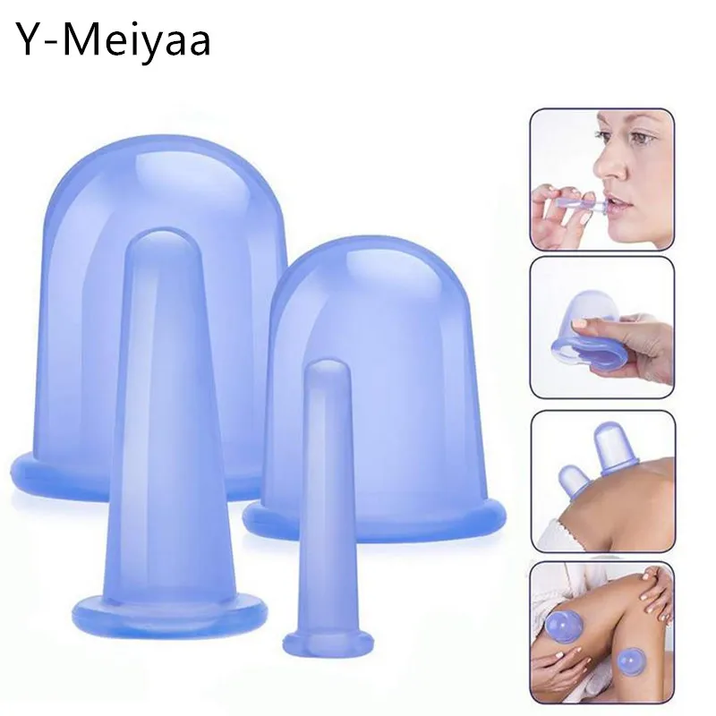 

5PCS Silicone Anti Cellulite Cup Vacuum Massage Cups Body Pain Relief Massage Roller Manual Suction Cups Cupping Therapy Kit 30#