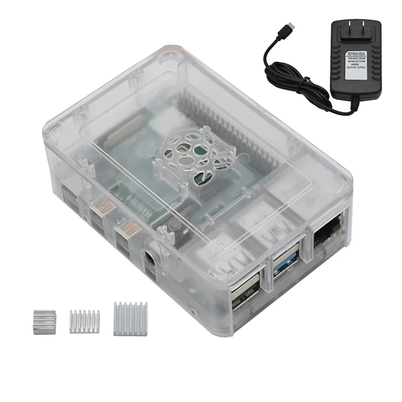 Для Raspberry Pi 4 Модель B ABS чехол 2G Оперативная память DIY Kit с радиатором 5V 3A Мощность адаптер для Raspberry PI