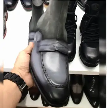 

High Quality Fashion Men Pu Leather Zipper Boots Male Casual Classic Trendy Vinage Stylish Chelsea Boots Zapatos De Hombre TV433