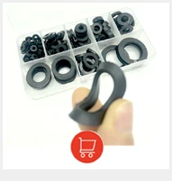 243Pcs/box Rubber Grommet Gasket Kits for Wire Cable Black Assortment Set
