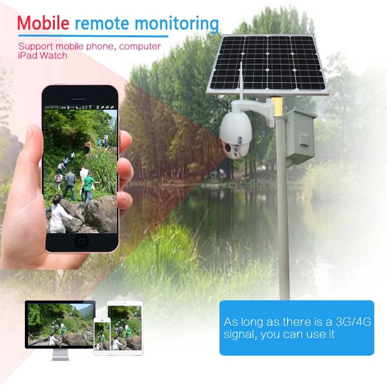 PDDHKK Беспроводная Солнечная IP охотничья камера 4G наружная Мобильная сигнализация камера 360 градусов вращение 60 м ночное видение солнечная
