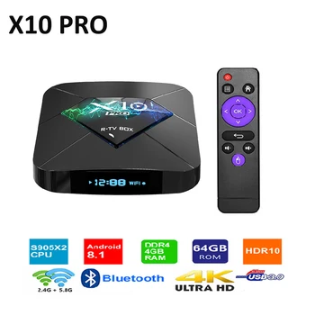 

X10 PRO Android TV Box DDR4 4GB RAM 64GB ROM Amlogic S905X2 Set Top Box 2.4G 5G WiFi Bluetooth Tv Box 4K HD Smart Media Player