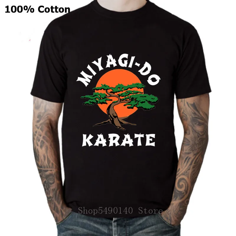 New Cobra Kai Retro Sleeve Kung Fu Tee Shirts Homme T Shirt Miyagi Do Bonsai Tree Karate Kid Martialer Arts Japan 80'S Best Tees | Мужская