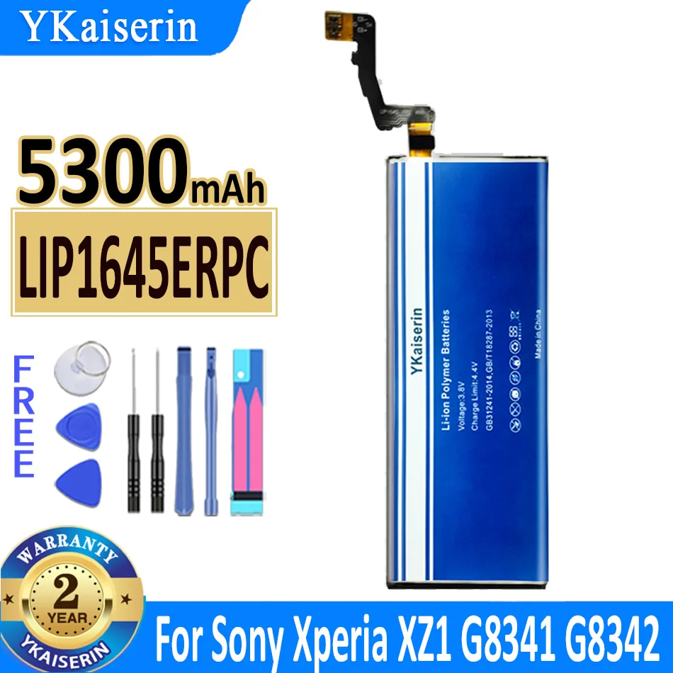 

5300mAh YKaiserin Battery LIP1645ERPC For Sony Xperia XZ1 G8341 G8342 XZ1 Dual Bateria +Track Code